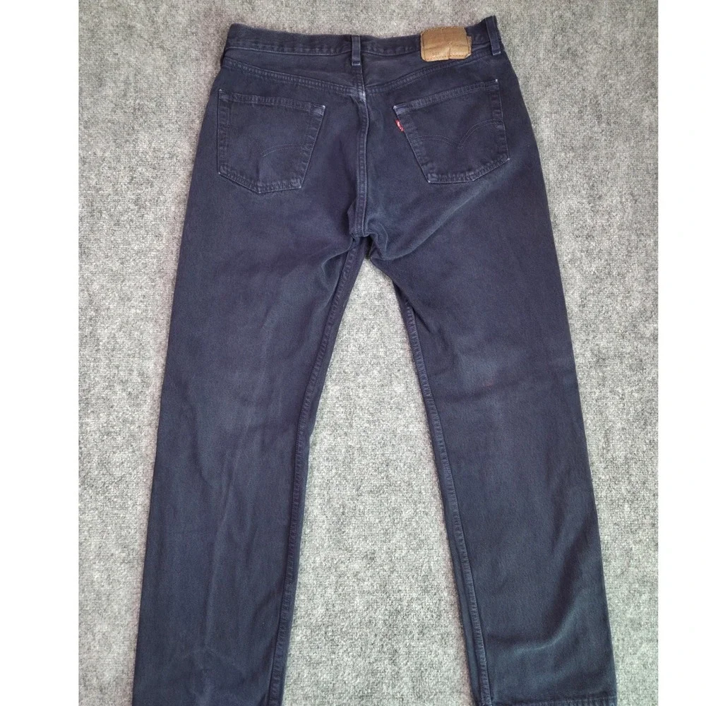 Vintage Levi's 501 Original Fit Jeans Mens 34x32 Dark Blue Button Fly Straight